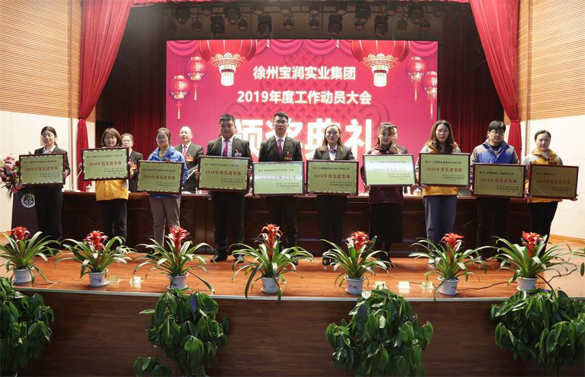 新利官方网站_新利（中国）股份有限公司2019年度工作动员大会---集团公司领导为先进单位和先进个人代表颁奖
