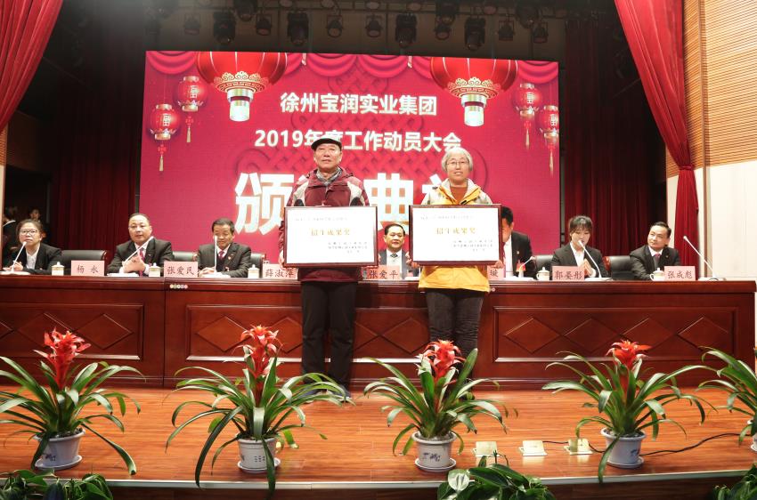 新利官方网站_新利（中国）股份有限公司2019年度工作动员大会---集团公司领导为先进单位和先进个人代表颁奖